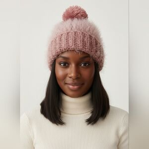 Handcrafted | Cozy & Chic: Handmade Pink Lashes Crochet Beanie for Adults